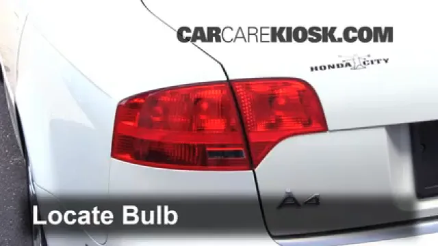 2006 Audi A4 Quattro 2.0L 4 Cyl. Turbo Éclairage Feu stop (remplacer ampoule)